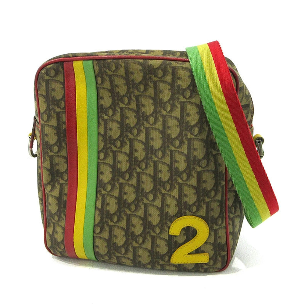 Christian Dior Trotter Rasta Shoulder Bag Brown